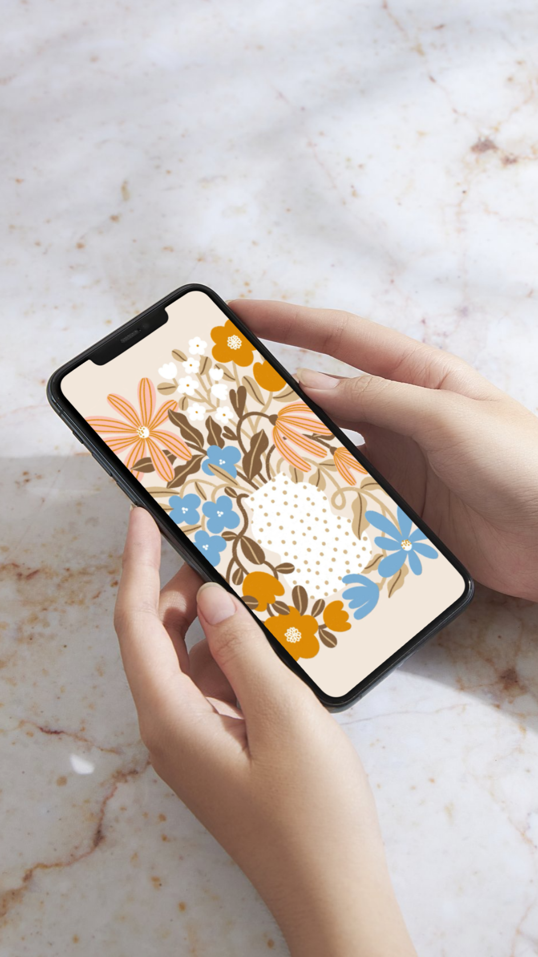 Fond d'écran pour Smartphone - Myosotis & Capucine