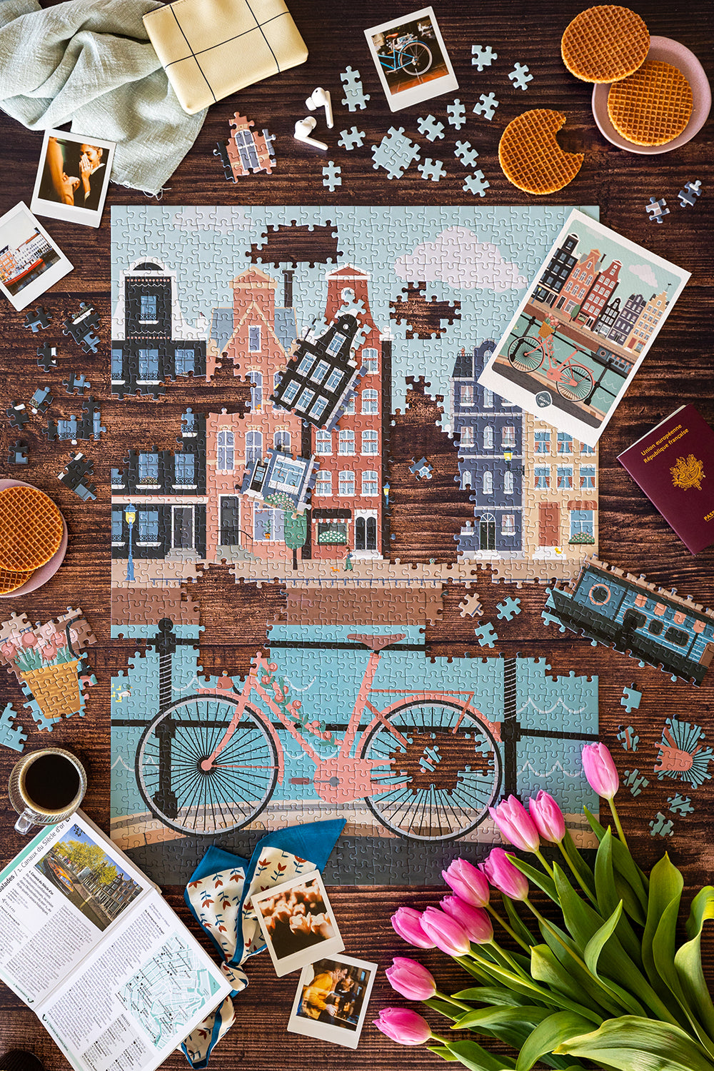 Puzzle 1000 pièces Pédalons au fil de l'eau