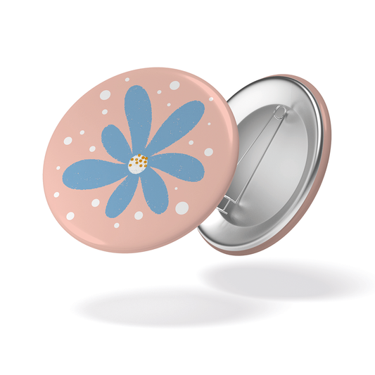 Badge MYOSOTIS & CAPUCINE - Fleur bleue