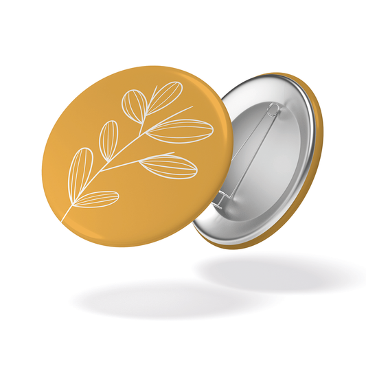 Badge - Fleur fond jaune