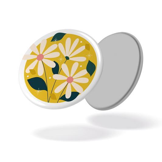 Magnet AU JARDIN - Pâquerettes fond jaune