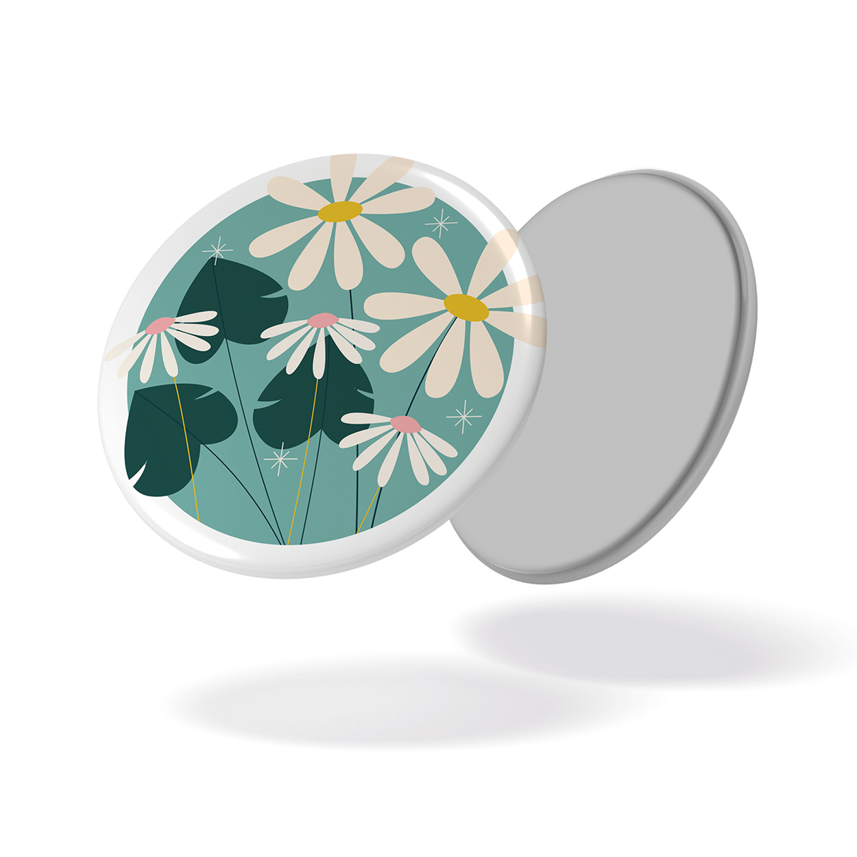 Magnet AU JARDIN - Pâquerettes fond bleu