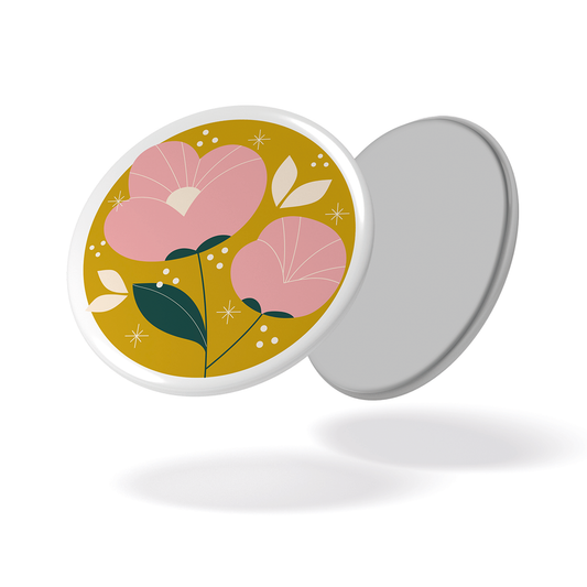 Magnet AU JARDIN - Pivoines fond jaune