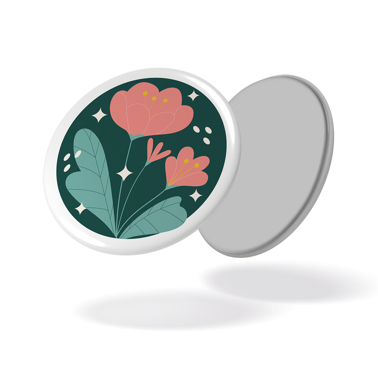 Magnet AU JARDIN - Pivoines fond vert