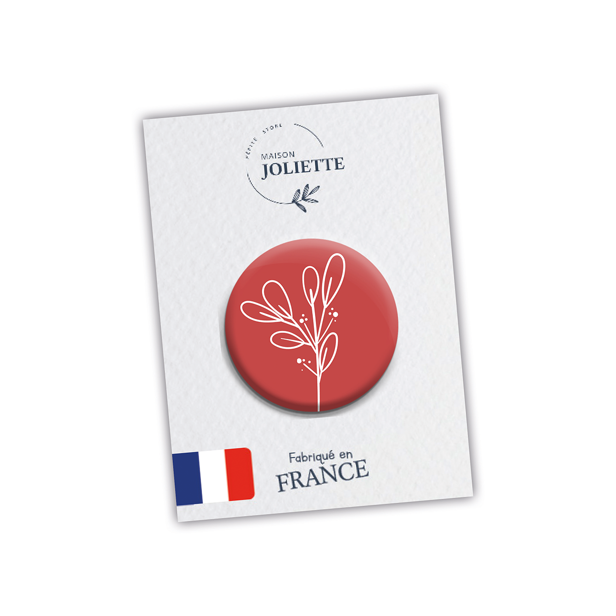 Magnet - Fleur fond rouge