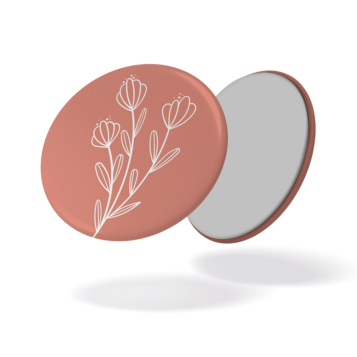 Magnet - Fleur fond rose