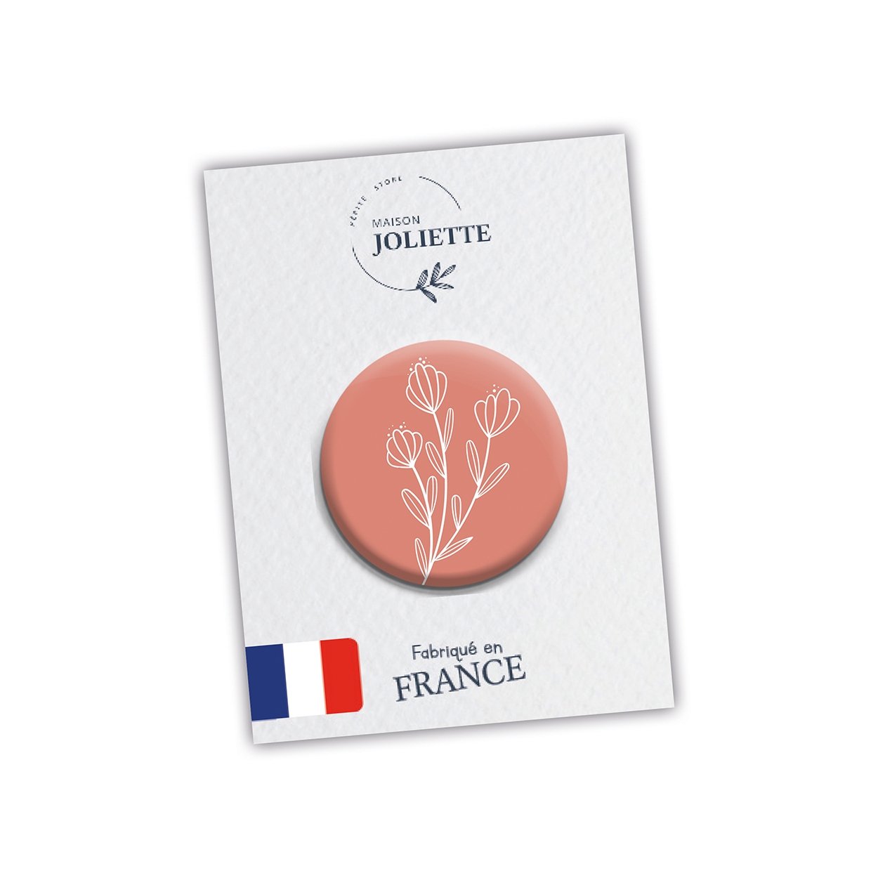 Magnet - Fleur fond rose