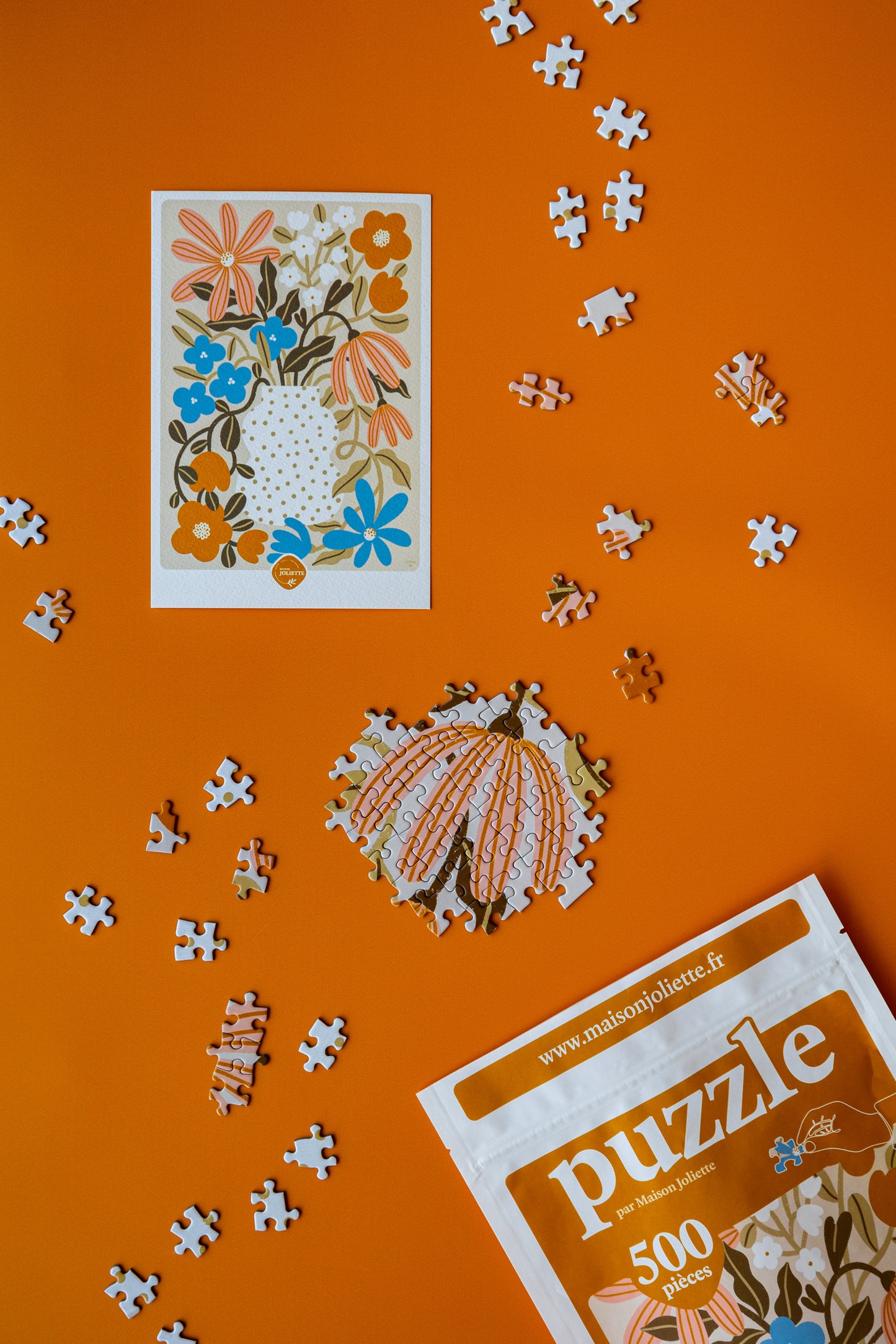 Puzzle 500 pieces Myosotis & Nasturtium