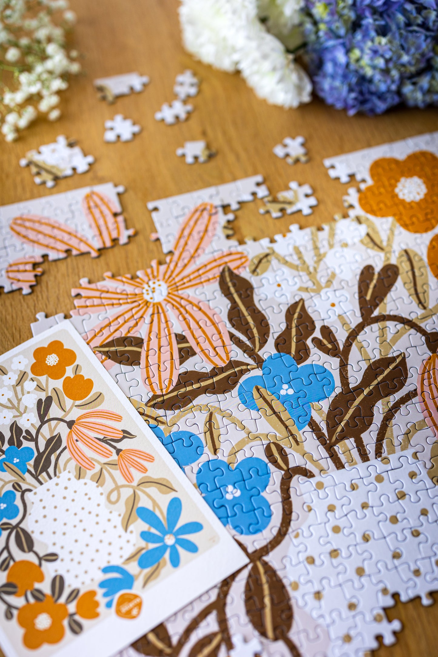 Puzzle 500 pieces Myosotis & Nasturtium
