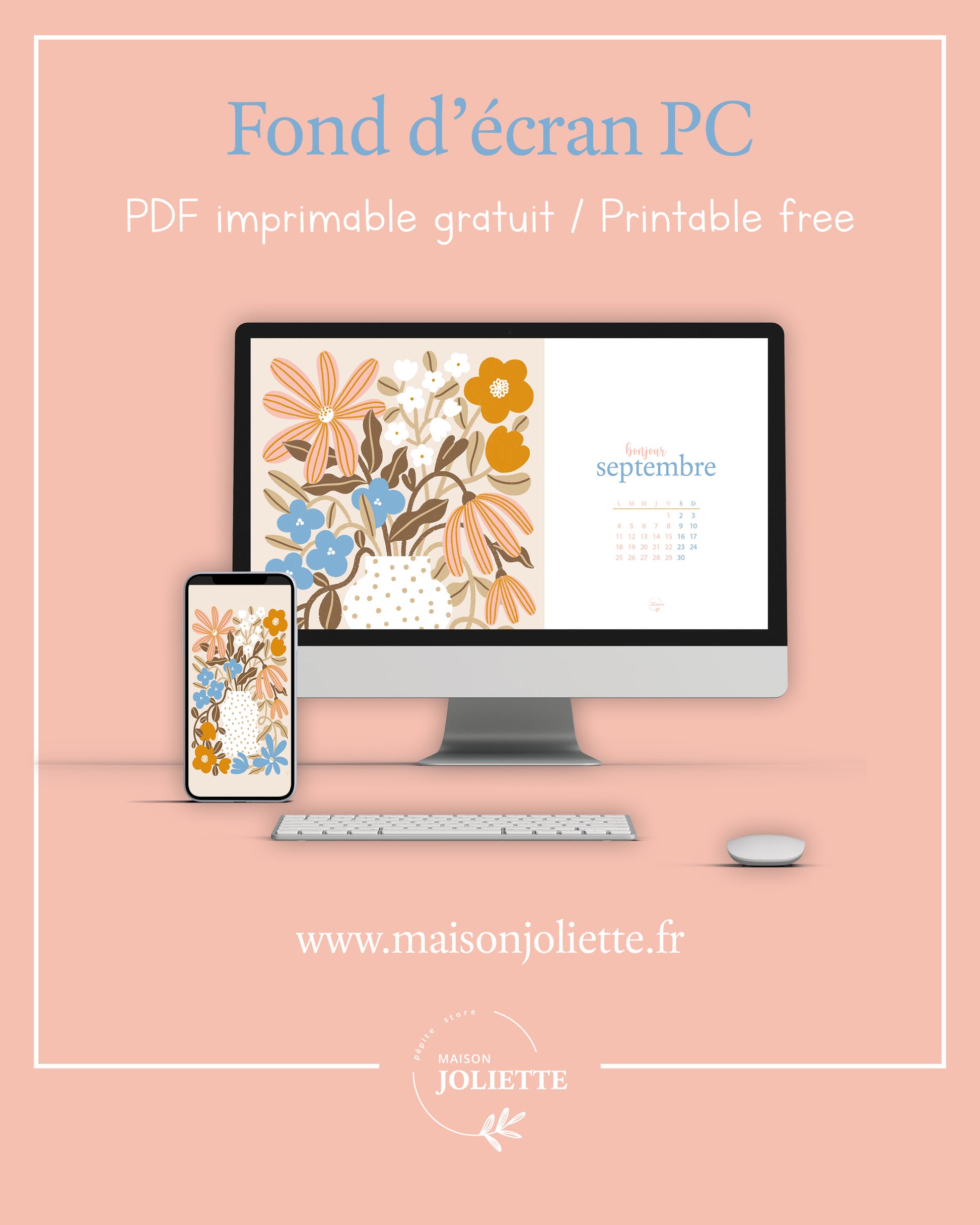 Téléchargement gratuit fond d'écran d'ordinateur Myosotis & Capucine offert par Maison Joliette