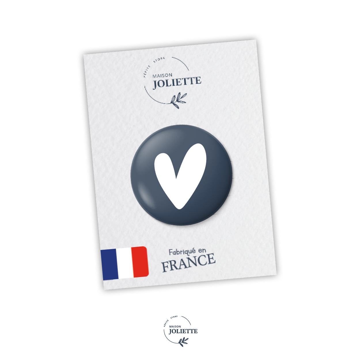 Badge LOVE - Coeur bleu