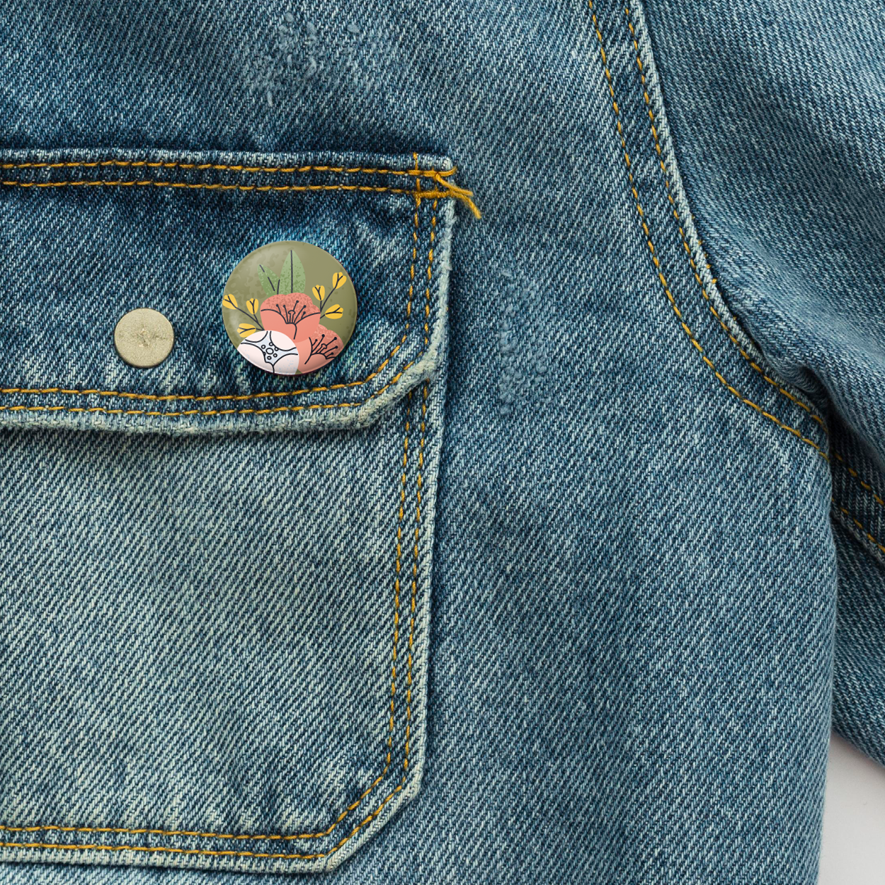 Badge A BICYCLETTE - Fleurs