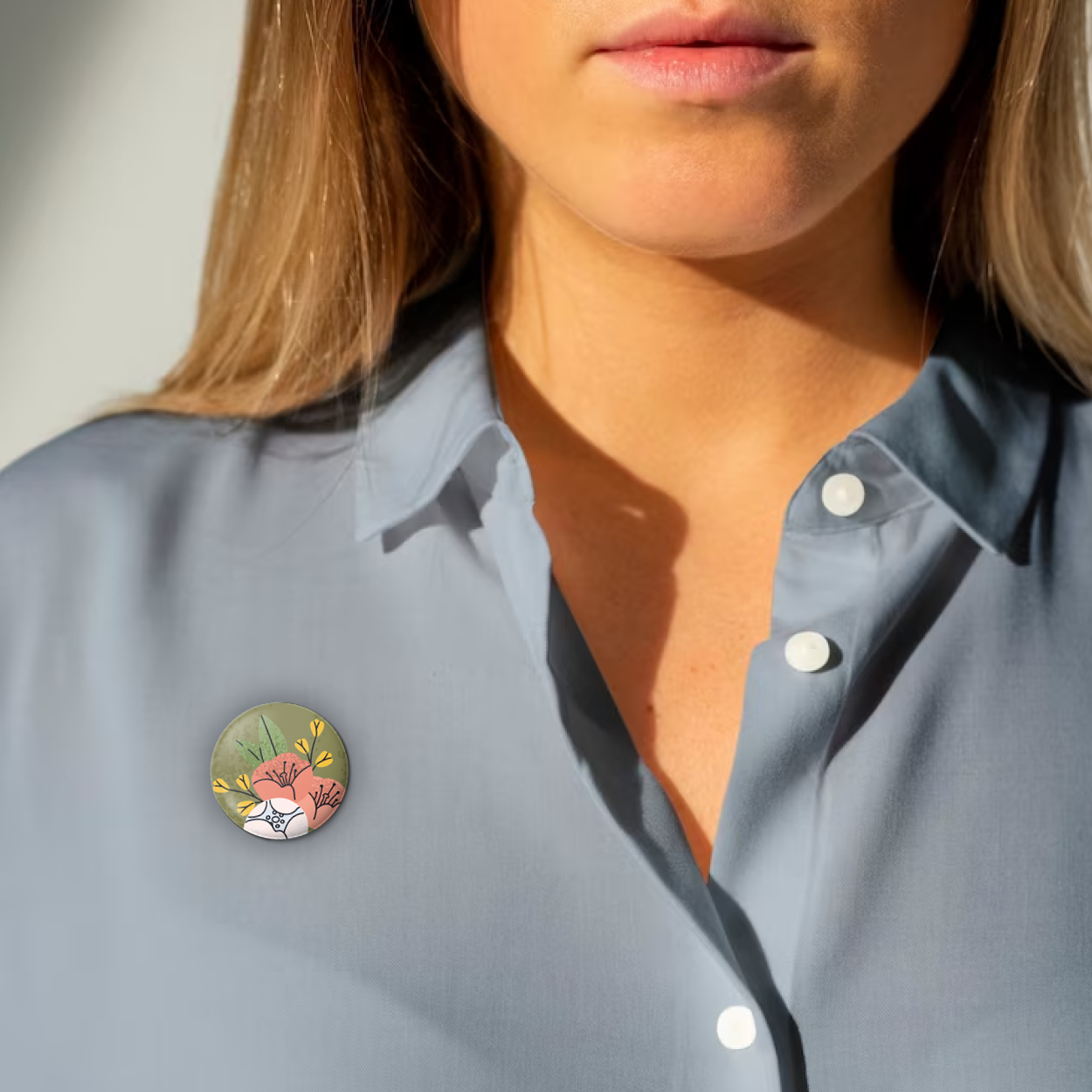 Badge A BICYCLETTE - Fleurs