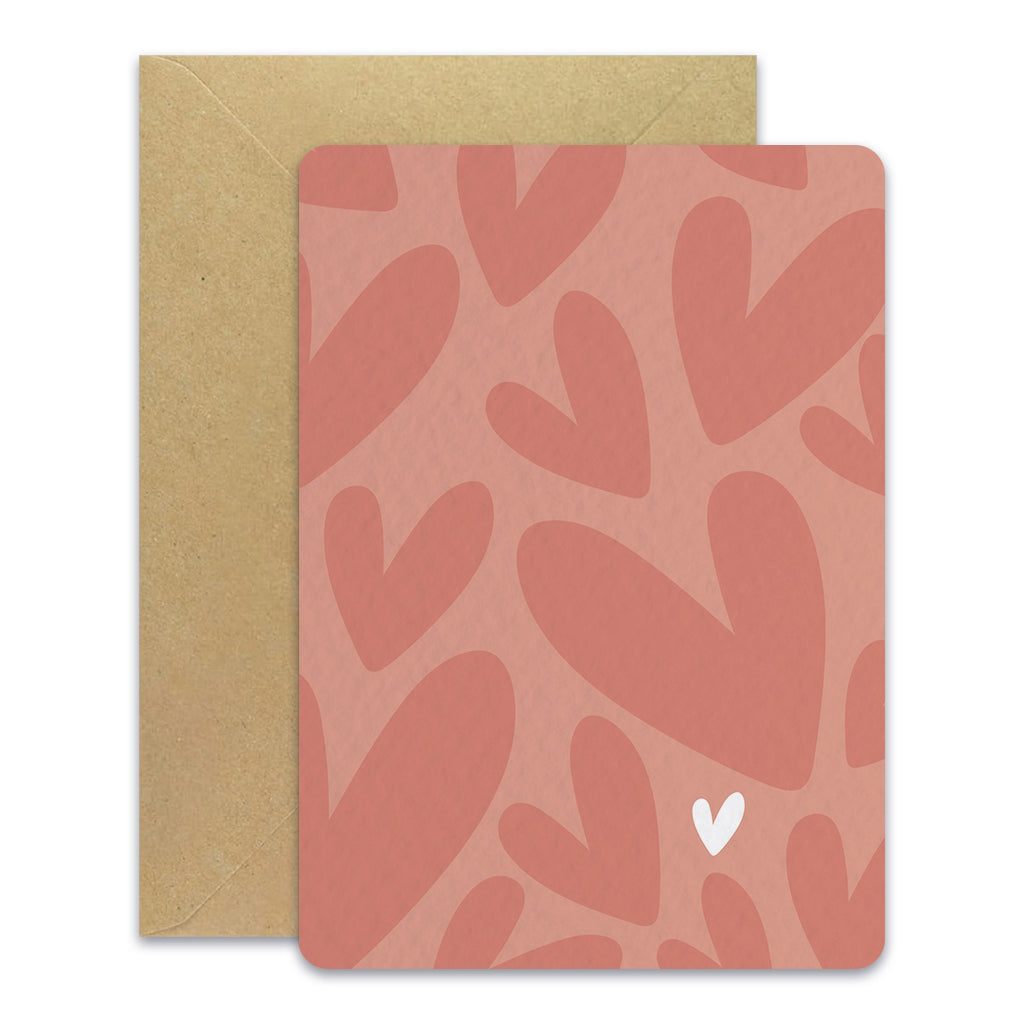 Multi Coeurs Rose - Carte postale
