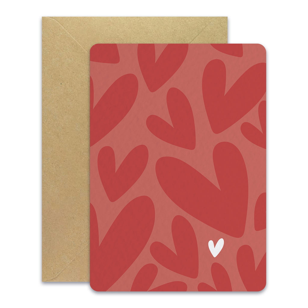 Multi Coeurs Rouge - Carte postale