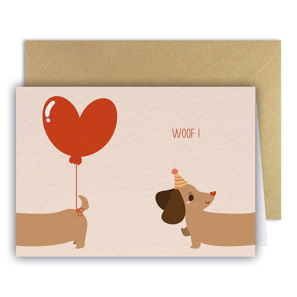 Carte de vœux - Chiens saucisse