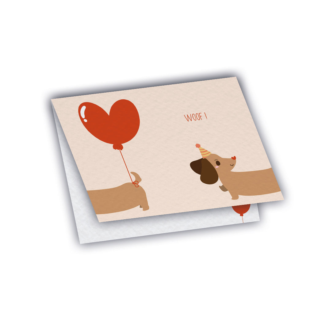 Carte de vœux - Chiens saucisse