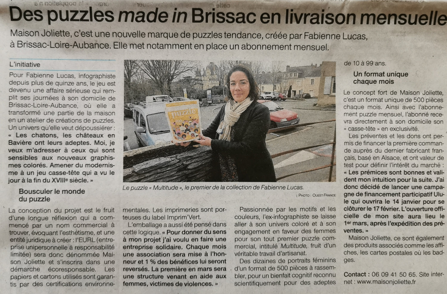 Article Ouest France Maison Joliette