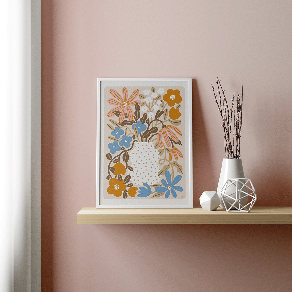 Myosotis & Nasturtium - Poster