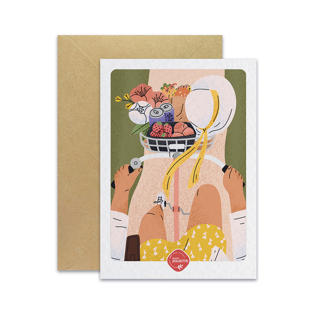 A bicyclette - Carte postale