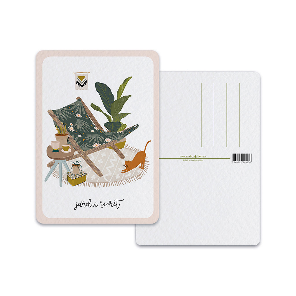 Jardin Secret Chaise Longue - Carte postale