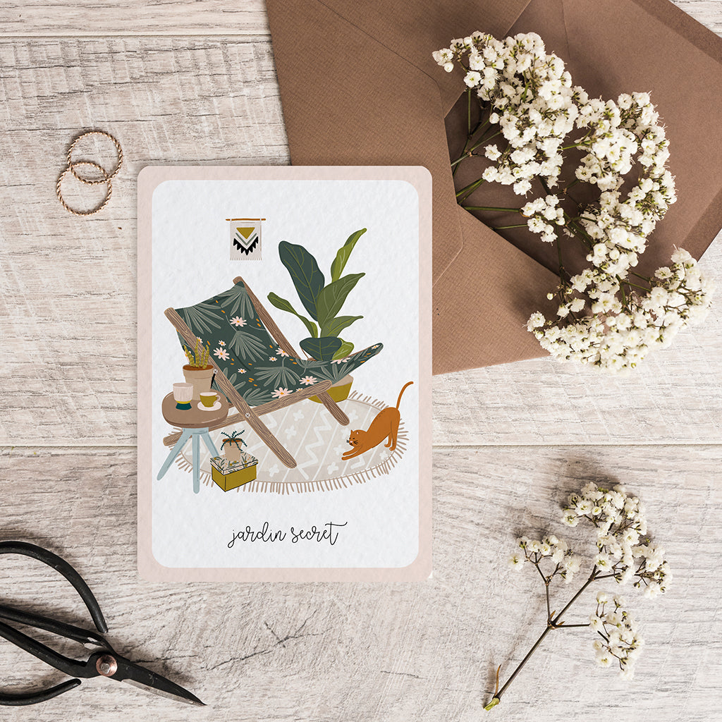 Jardin Secret Chaise Longue - Carte postale