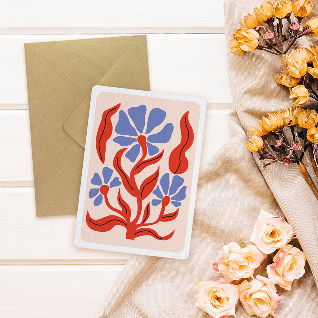 A6 Avec enveloppe - Floral #2 Flamboiement
