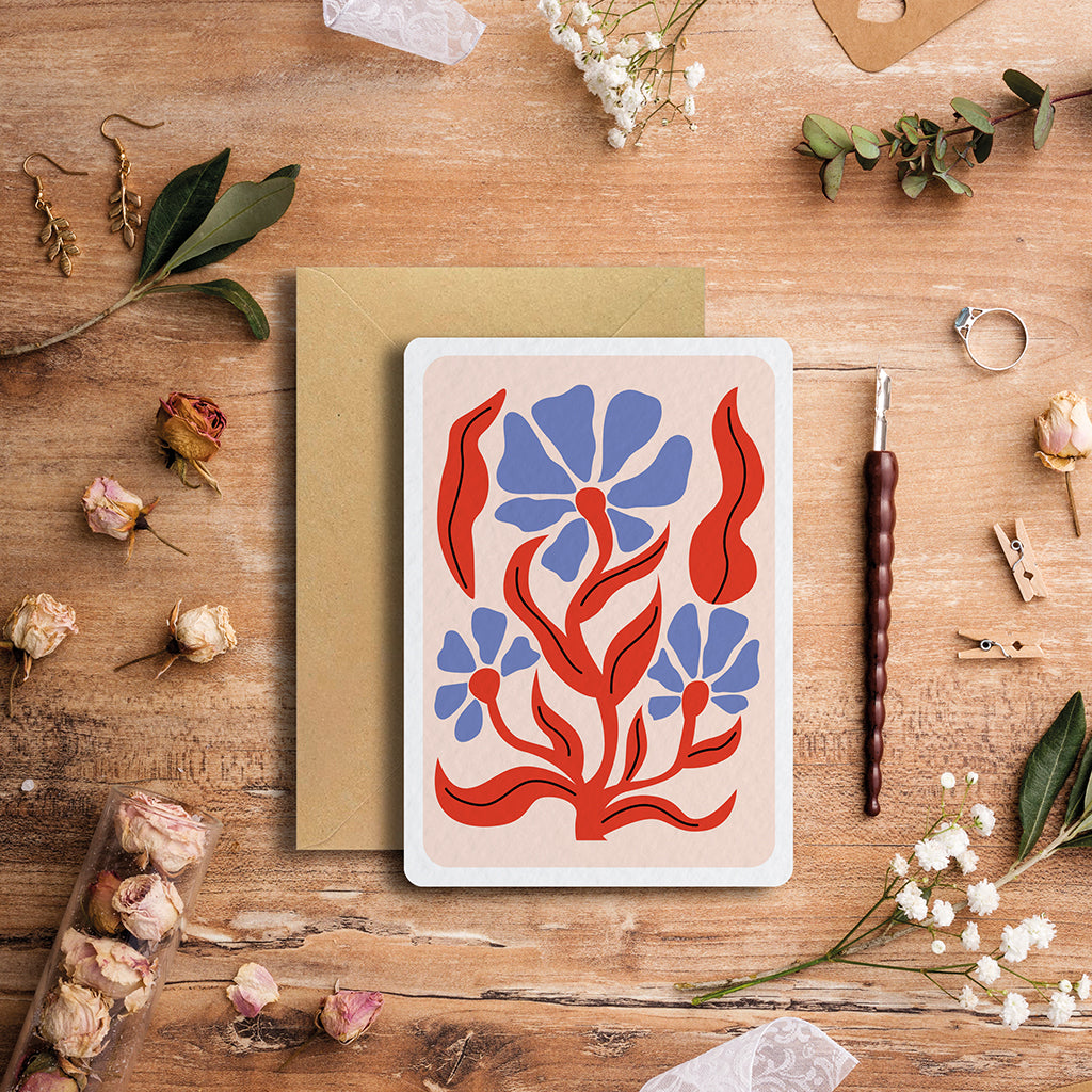 A6 Avec enveloppe - Floral #2 Flamboiement