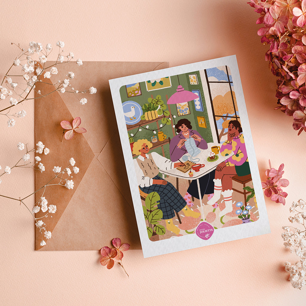 Les copines - Carte postale