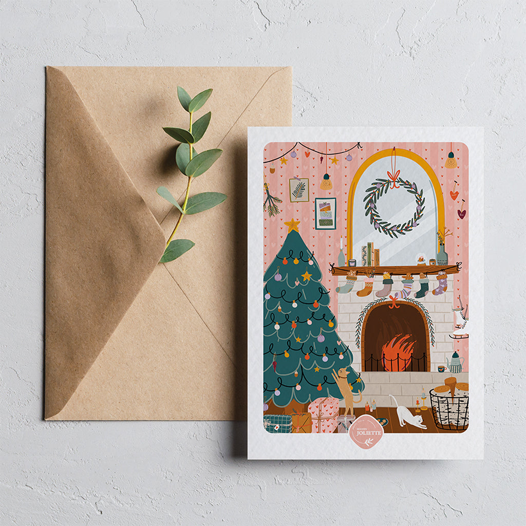 Au coin du feu - Carte postale
