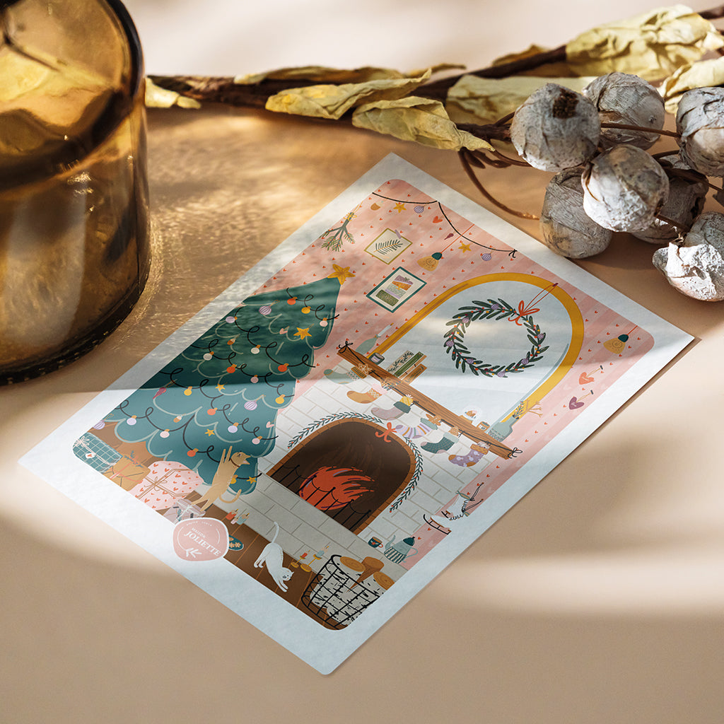 Au coin du feu - Carte postale