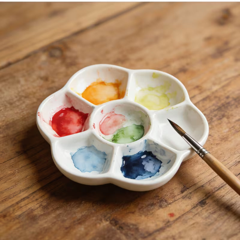 Palette de peinture en céramique - Fleur