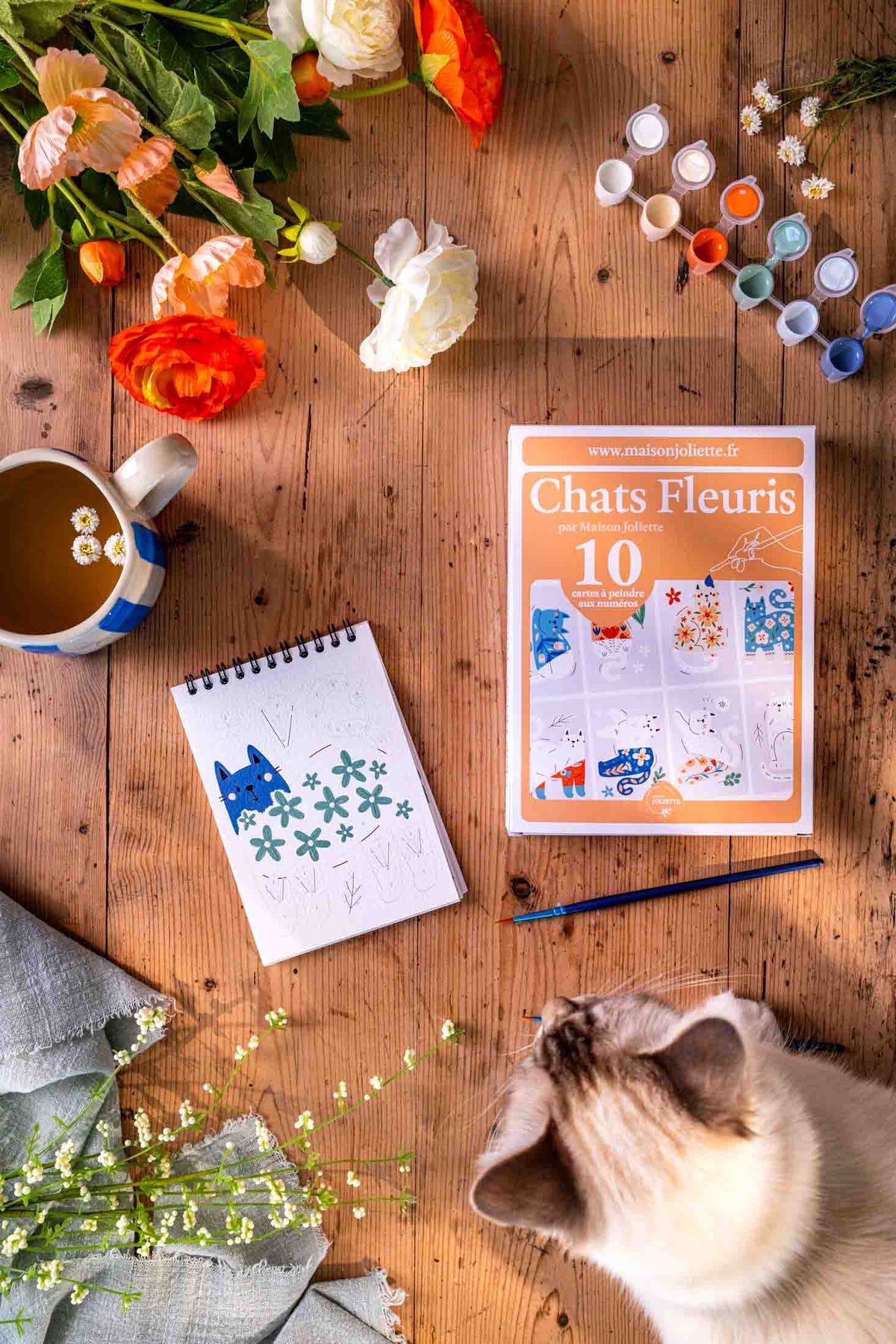 Peinture aux numéros - Chats Fleuris
