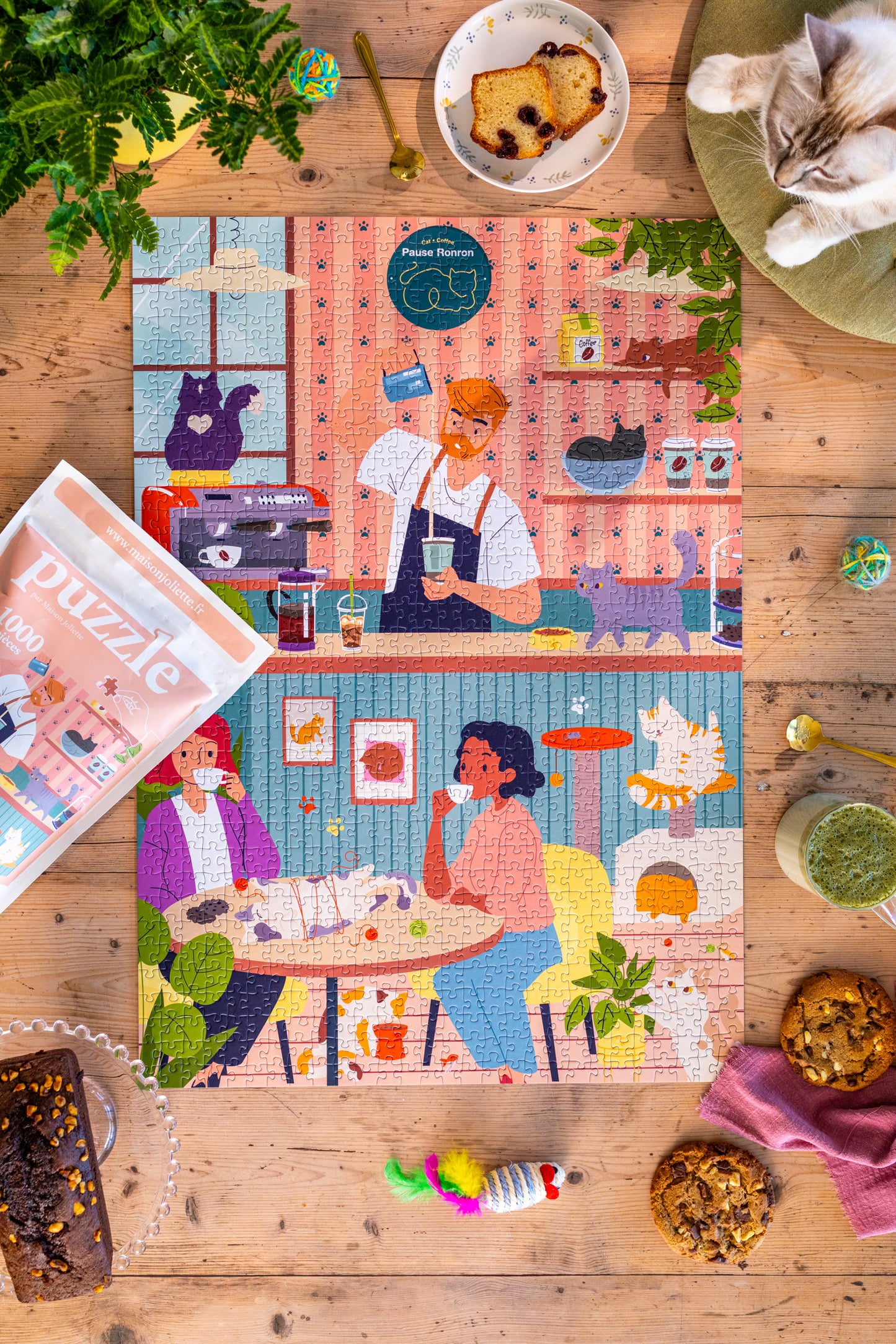 Puzzle 1000 pièces Pause Ronron