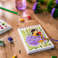 Carnet de coloriage A6 - Jardin des Muses