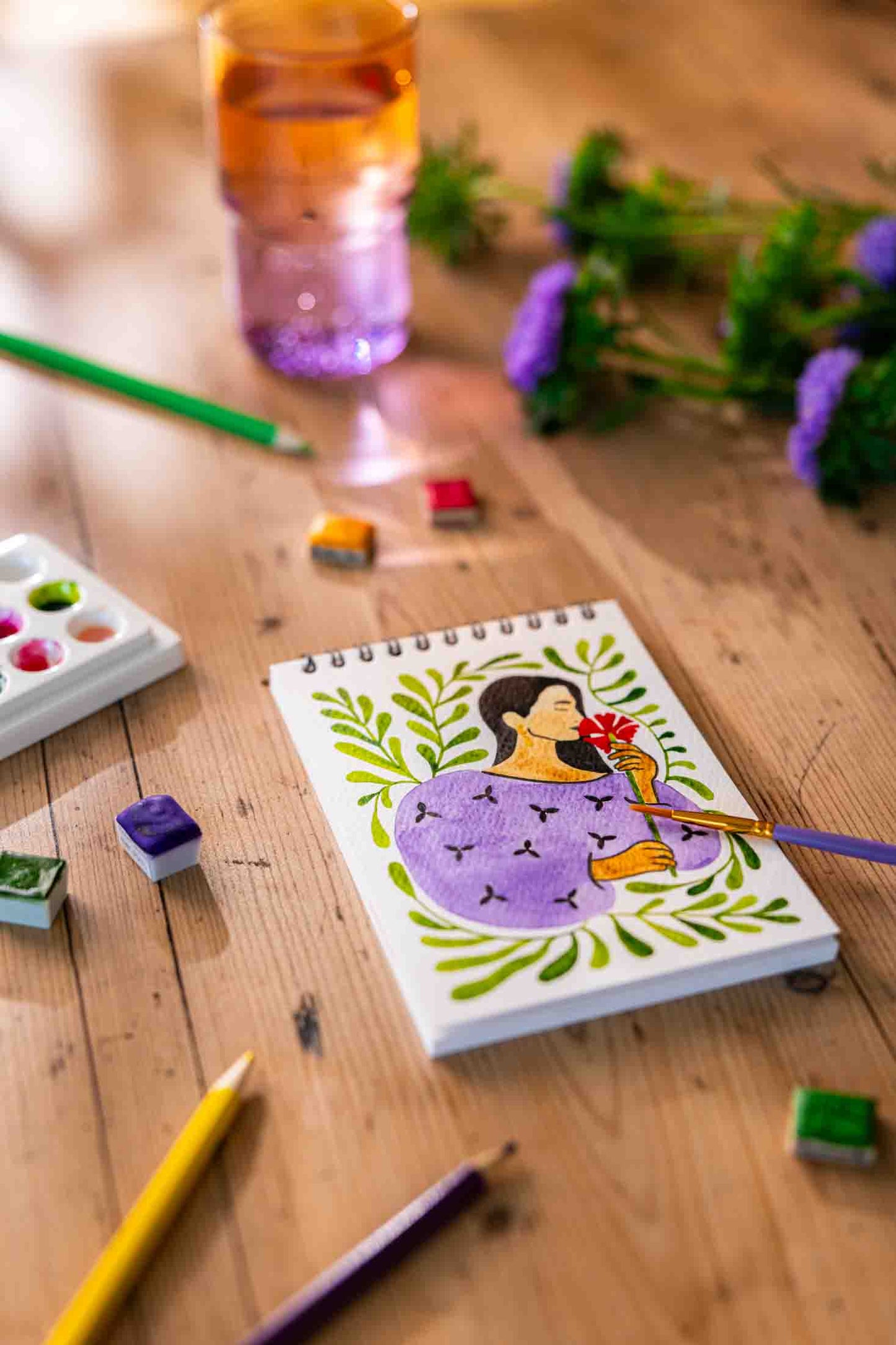 Carnet de coloriage A6 - Jardin des Muses