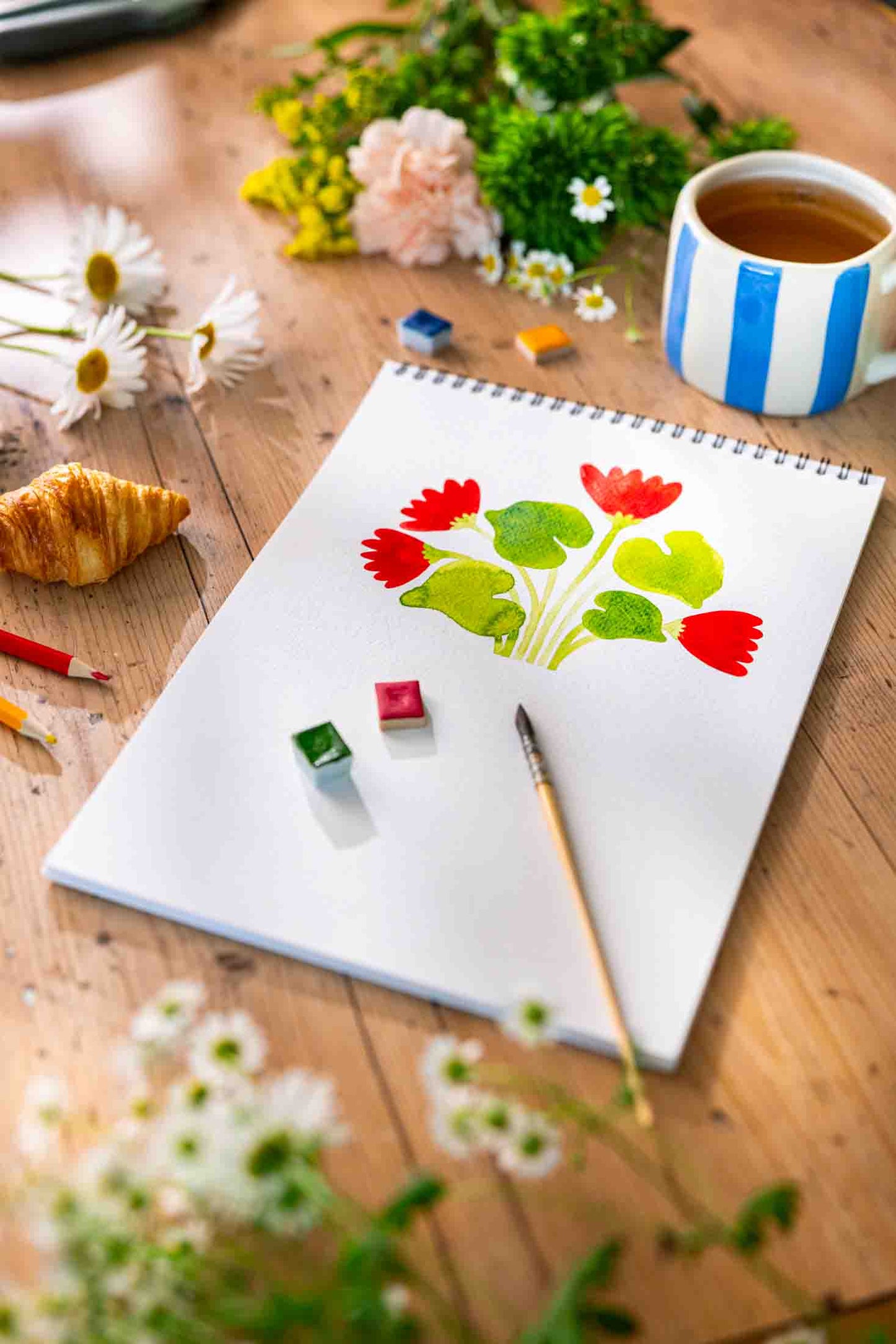 Carnet de coloriage A4 - Marguerite