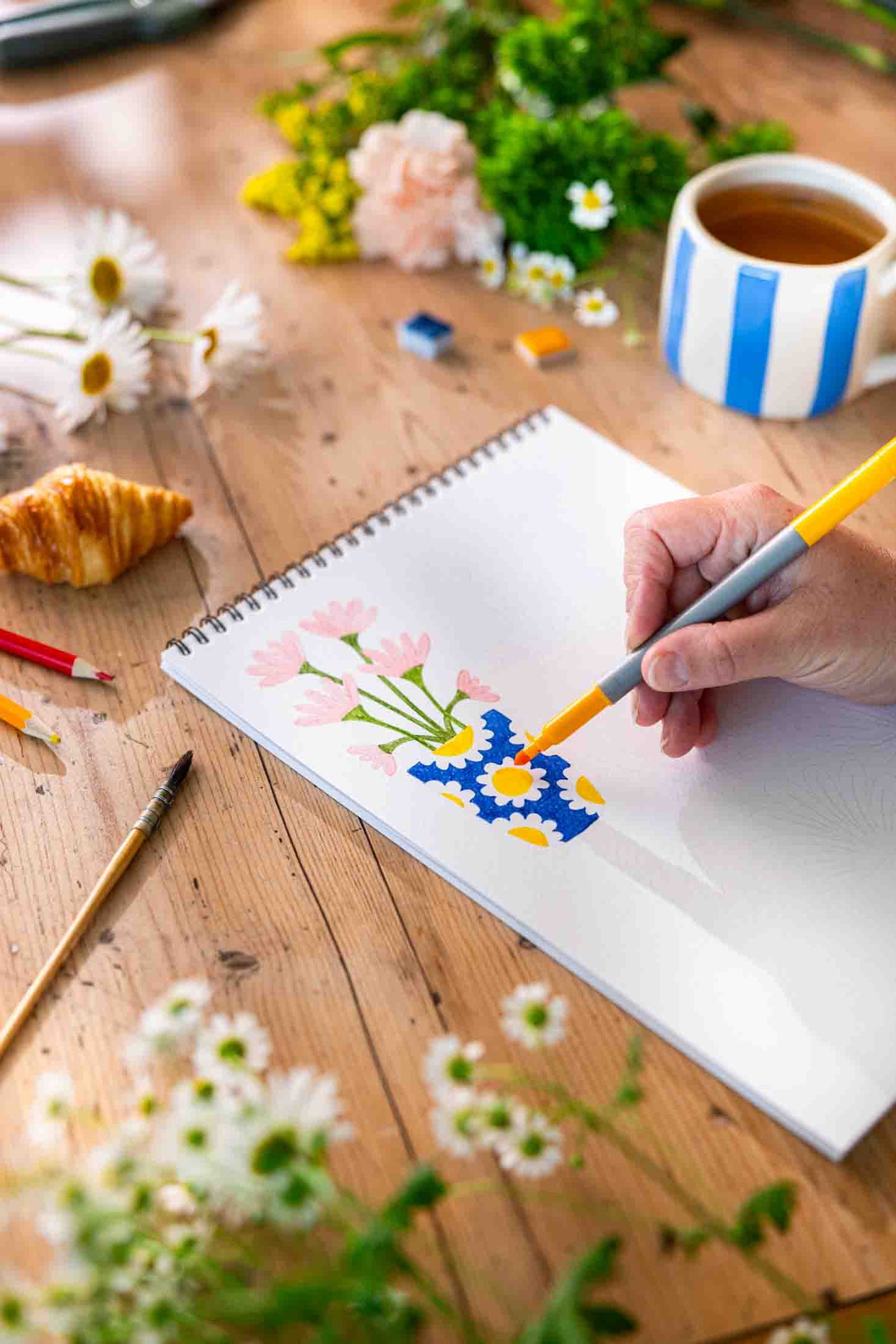 Carnet de coloriage A4 - Marguerite