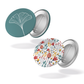 Lot de 2 badges - Motif fleuri + fleur fond turquoise