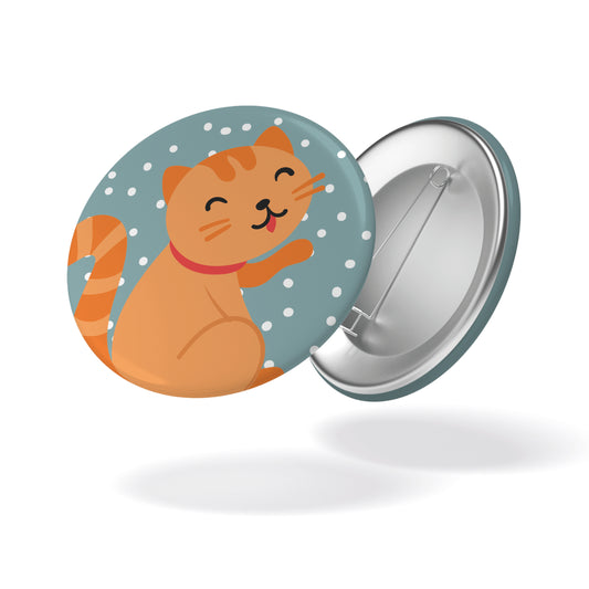 Badge PEDALONS AU FIL DE L'EAU - Chat roux