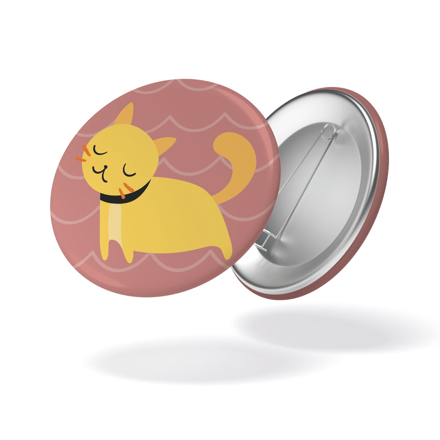 Badge PEDALONS AU FIL DE L'EAU - Chat jaune