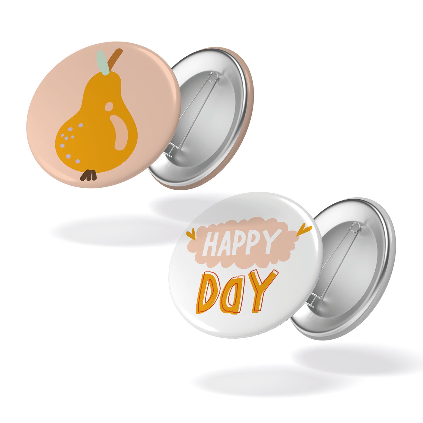 Lot de 2 badges L'ATELIER - Poire + Happy Day