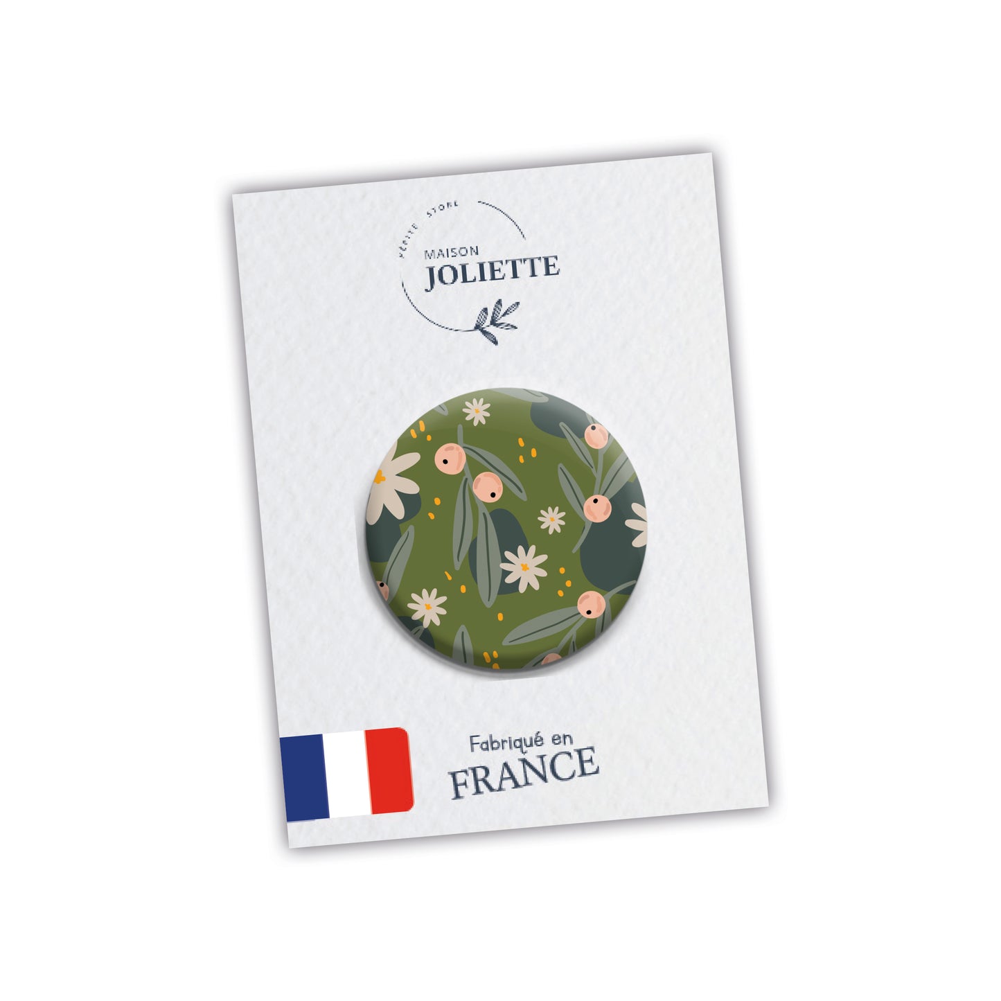 Badge JARDIN SECRET - Motif fleuri