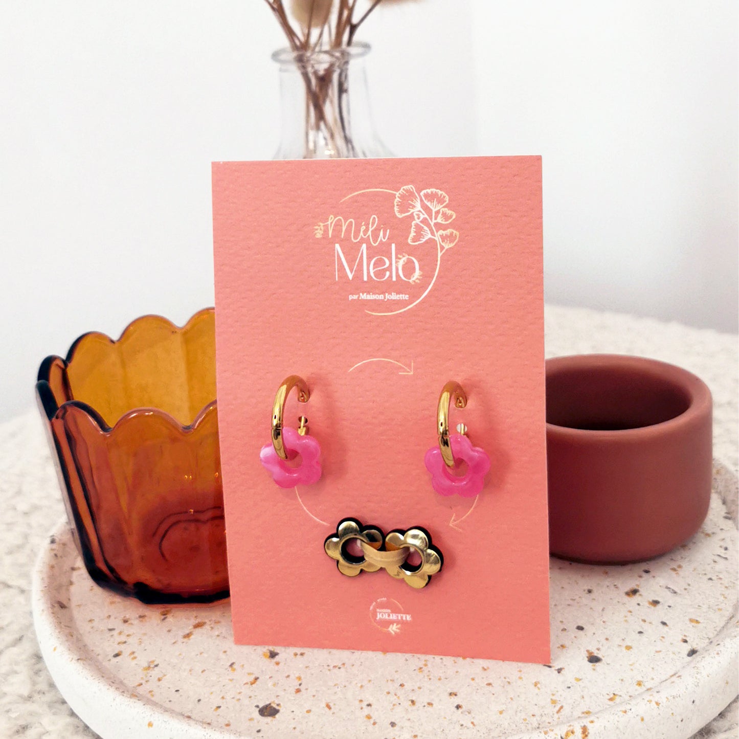 Boucles d'oreilles Méli Mélo "Fleurette" - Lagon