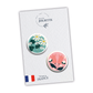 Lot de 2 magnets AU JARDIN - Pâquerettes fond bleu + Tulipes