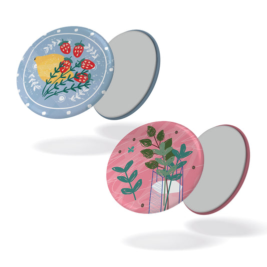 Lot de 2 magnets DELICES D'ETE - Fruits + Bouquet