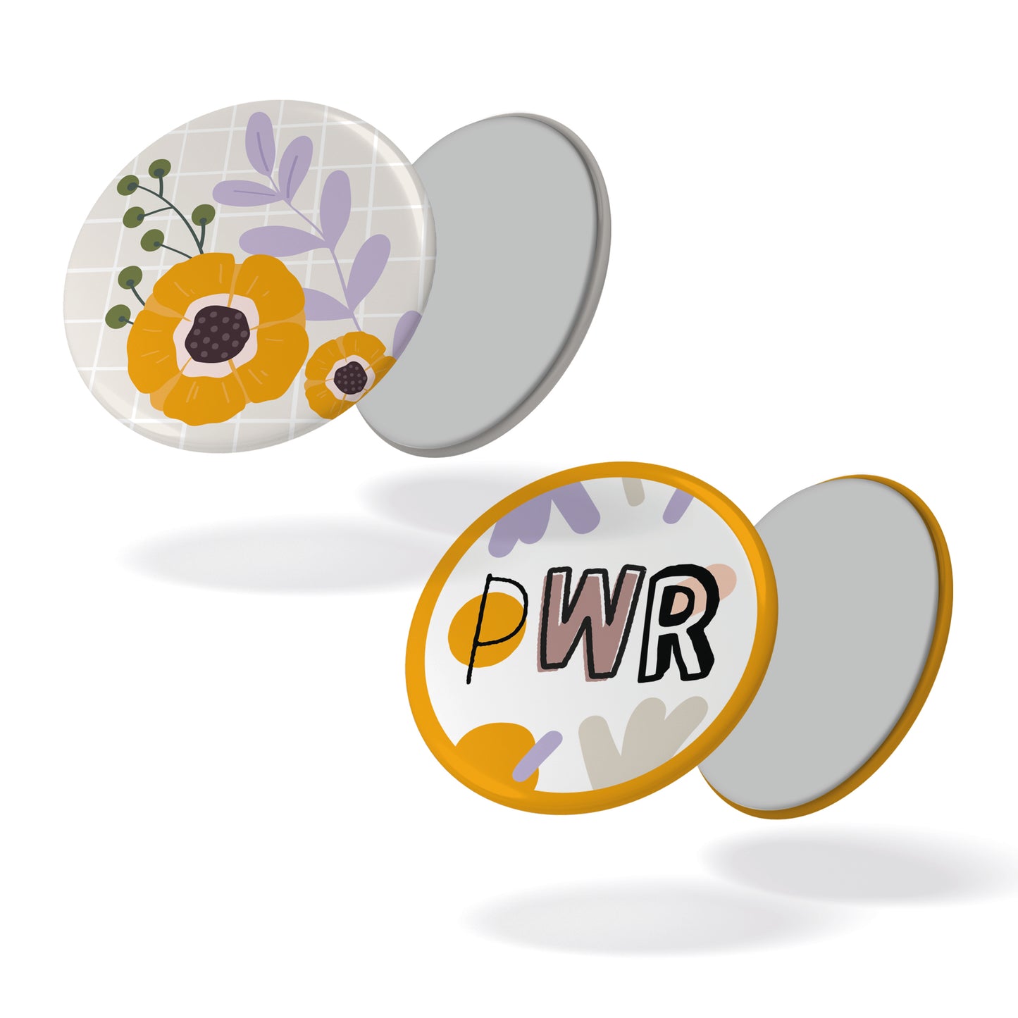 Lot de 2 magnets L'ATELIER - Fleurs + PWR