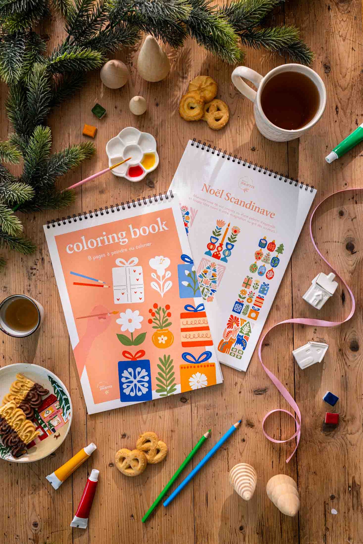 Carnet de coloriage A4 - Noël Scandinave