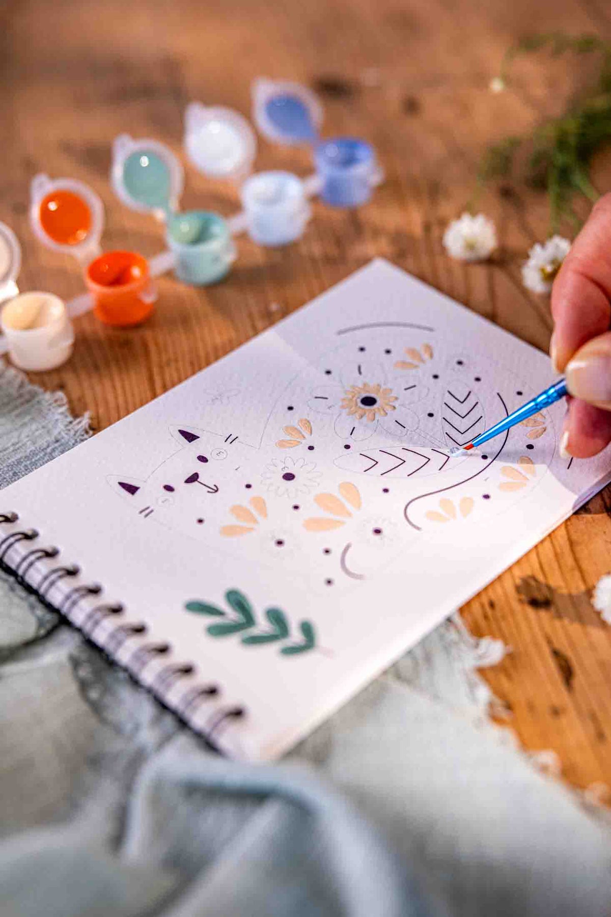 Peinture aux numéros - Chats Fleuris