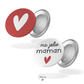 Lot de 2 badges LOVE - Coeur rouge + ma jolie maman